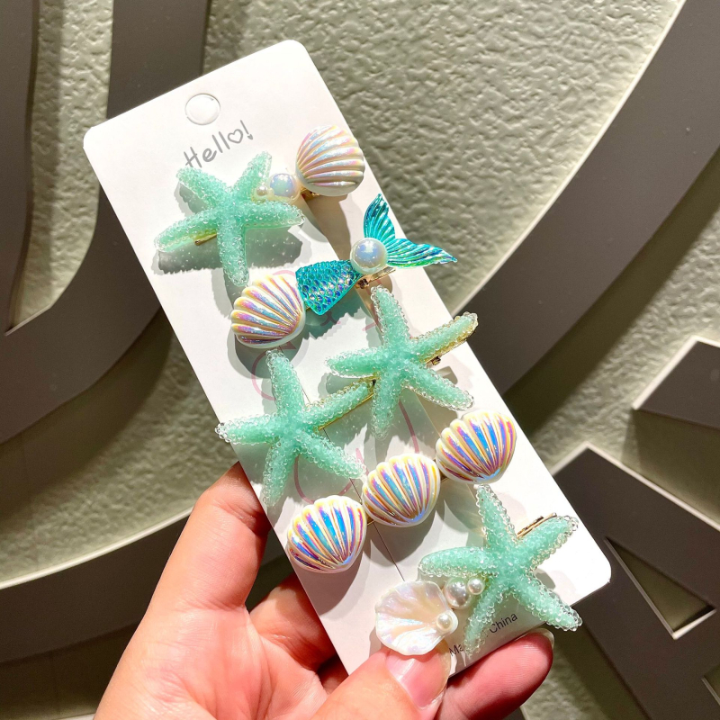 Υπερόμορφη και ευέλικτη φουρκέτα με κέλυφος αστερία, χαριτωμένο κλιπ μαλλιών, κλιπ για φράντζα στο μέτωπο, πλαϊνό κλιπ, αξεσουάρ μαλλιών για φουρκέτα δίπλα στη θάλασσα