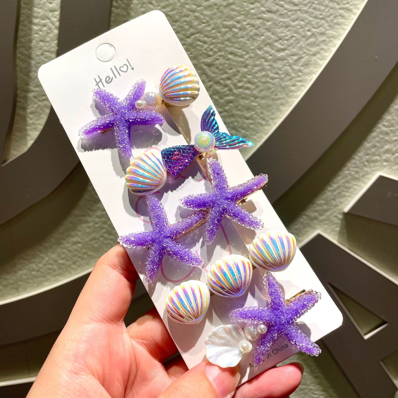 Υπερόμορφη και ευέλικτη φουρκέτα με κέλυφος αστερία, χαριτωμένο κλιπ μαλλιών, κλιπ για φράντζα στο μέτωπο, πλαϊνό κλιπ, αξεσουάρ μαλλιών για φουρκέτα δίπλα στη θάλασσα