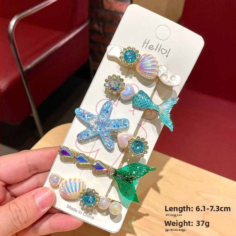 Υπερόμορφη και ευέλικτη φουρκέτα με κέλυφος αστερία, χαριτωμένο κλιπ μαλλιών, κλιπ για φράντζα στο μέτωπο, πλαϊνό κλιπ, αξεσουάρ μαλλιών για φουρκέτα δίπλα στη θάλασσα