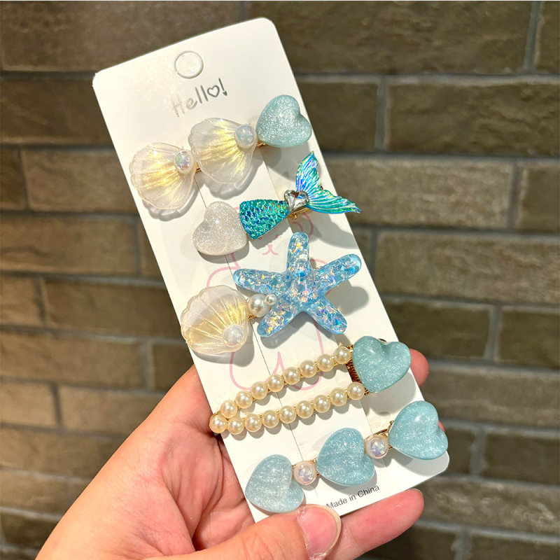 Υπερόμορφη και ευέλικτη φουρκέτα με κέλυφος αστερία, χαριτωμένο κλιπ μαλλιών, κλιπ για φράντζα στο μέτωπο, πλαϊνό κλιπ, αξεσουάρ μαλλιών για φουρκέτα δίπλα στη θάλασσα