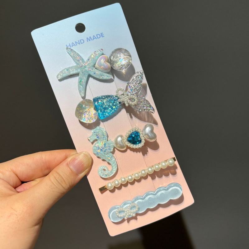 Υπερόμορφη και ευέλικτη φουρκέτα με κέλυφος αστερία, χαριτωμένο κλιπ μαλλιών, κλιπ για φράντζα στο μέτωπο, πλαϊνό κλιπ, αξεσουάρ μαλλιών για φουρκέτα δίπλα στη θάλασσα