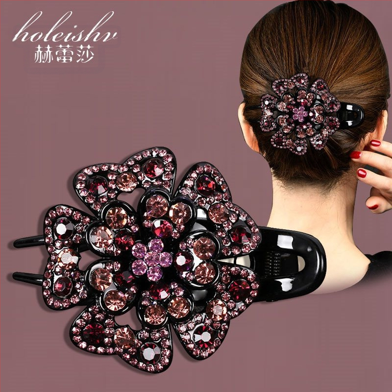 Korejska ukosnica za kosu za stražnju glavu, visokokvalitetna kopča s pačjim kljunom, kopča s cirkonima za temperament, srednja kopča za kosu, elegantni poklon za majku