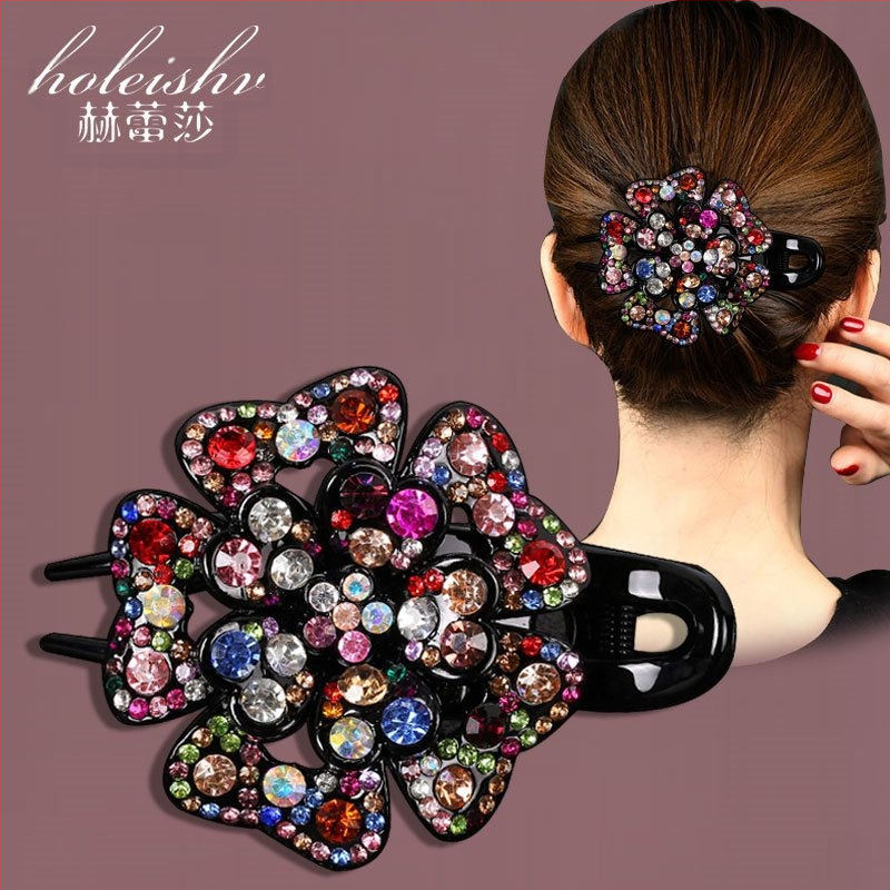 Korejska ukosnica za kosu za stražnju glavu, visokokvalitetna kopča s pačjim kljunom, kopča s cirkonima za temperament, srednja kopča za kosu, elegantni poklon za majku