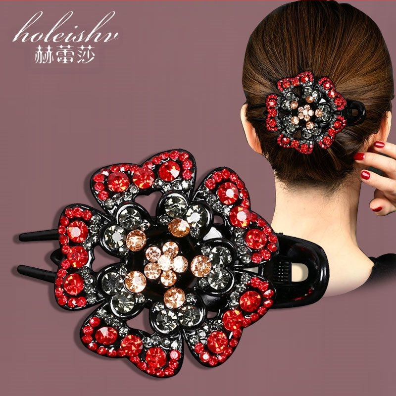 Korejska ukosnica za kosu za stražnju glavu, visokokvalitetna kopča s pačjim kljunom, kopča s cirkonima za temperament, srednja kopča za kosu, elegantni poklon za majku