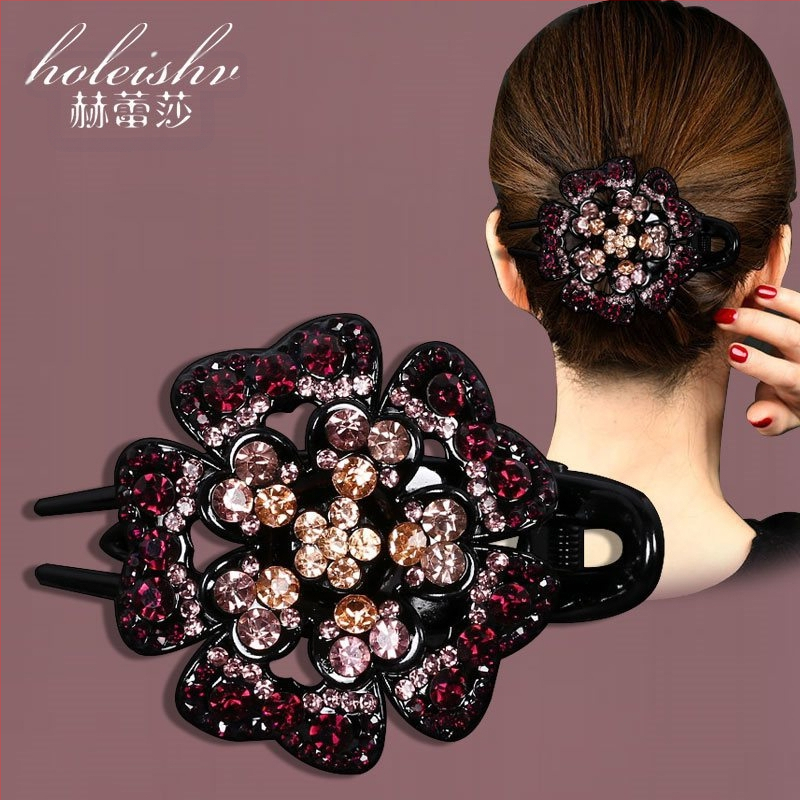 Korejska ukosnica za kosu za stražnju glavu, visokokvalitetna kopča s pačjim kljunom, kopča s cirkonima za temperament, srednja kopča za kosu, elegantni poklon za majku