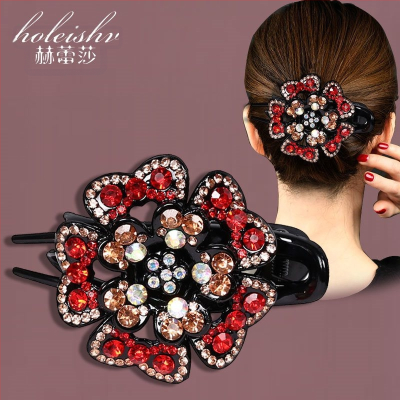 Korejska ukosnica za kosu za stražnju glavu, visokokvalitetna kopča s pačjim kljunom, kopča s cirkonima za temperament, srednja kopča za kosu, elegantni poklon za majku