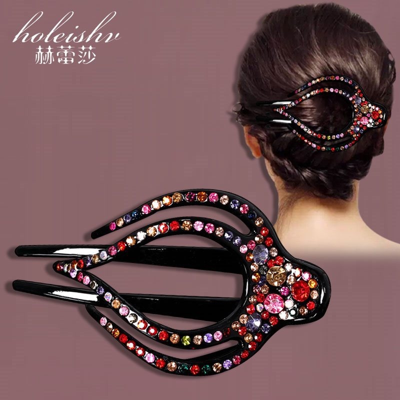 Korejska ukosnica za kosu za stražnju glavu, visokokvalitetna kopča s pačjim kljunom, kopča s cirkonima za temperament, srednja kopča za kosu, elegantni poklon za majku
