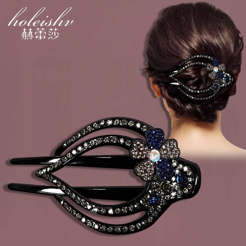 Korejska ukosnica za kosu za stražnju glavu, visokokvalitetna kopča s pačjim kljunom, kopča s cirkonima za temperament, srednja kopča za kosu, elegantni poklon za majku