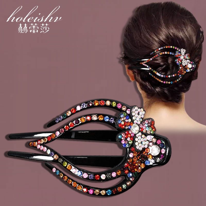 Korejska ukosnica za kosu za stražnju glavu, visokokvalitetna kopča s pačjim kljunom, kopča s cirkonima za temperament, srednja kopča za kosu, elegantni poklon za majku