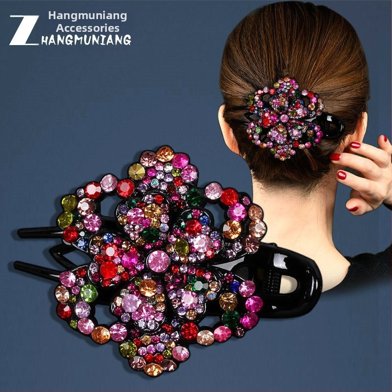 Korejska ukosnica za kosu za stražnju glavu, visokokvalitetna kopča s pačjim kljunom, kopča s cirkonima za temperament, srednja kopča za kosu, elegantni poklon za majku