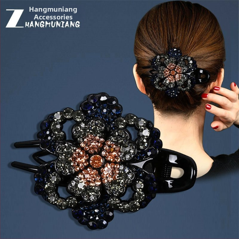 Korejska ukosnica za kosu za stražnju glavu, visokokvalitetna kopča s pačjim kljunom, kopča s cirkonima za temperament, srednja kopča za kosu, elegantni poklon za majku