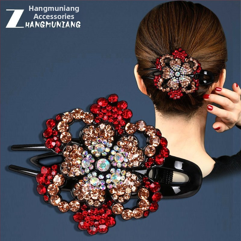 Korejska ukosnica za kosu za stražnju glavu, visokokvalitetna kopča s pačjim kljunom, kopča s cirkonima za temperament, srednja kopča za kosu, elegantni poklon za majku