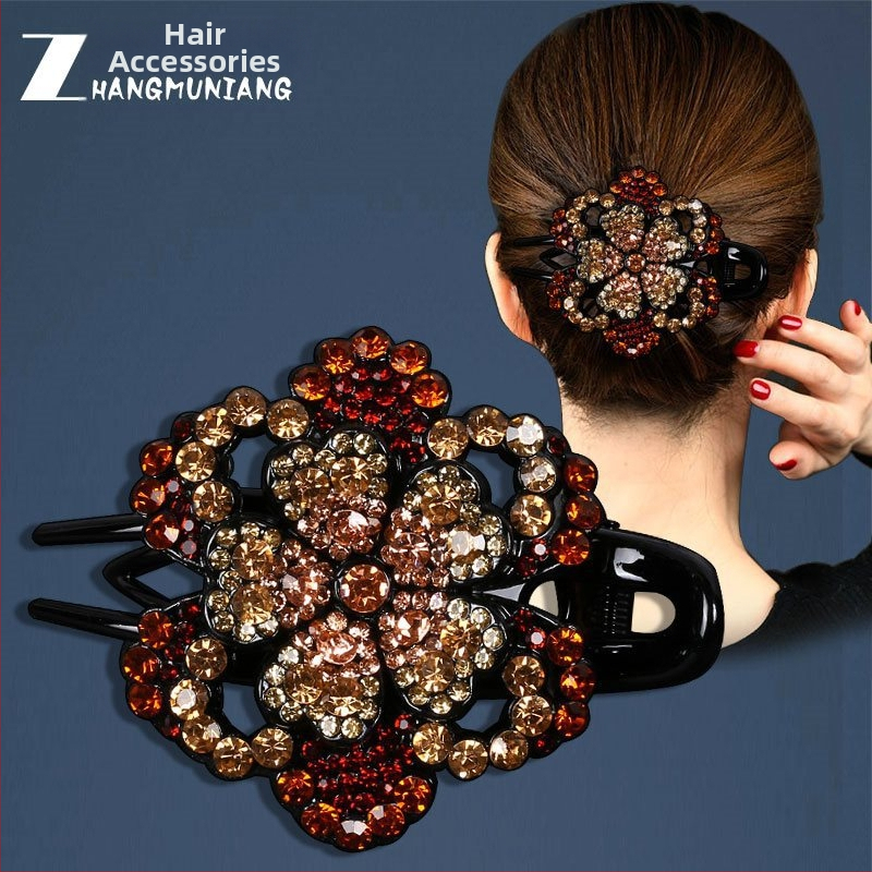 Korejska ukosnica za kosu za stražnju glavu, visokokvalitetna kopča s pačjim kljunom, kopča s cirkonima za temperament, srednja kopča za kosu, elegantni poklon za majku