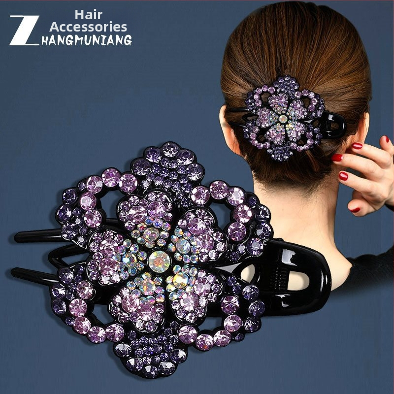 Korejska ukosnica za kosu za stražnju glavu, visokokvalitetna kopča s pačjim kljunom, kopča s cirkonima za temperament, srednja kopča za kosu, elegantni poklon za majku