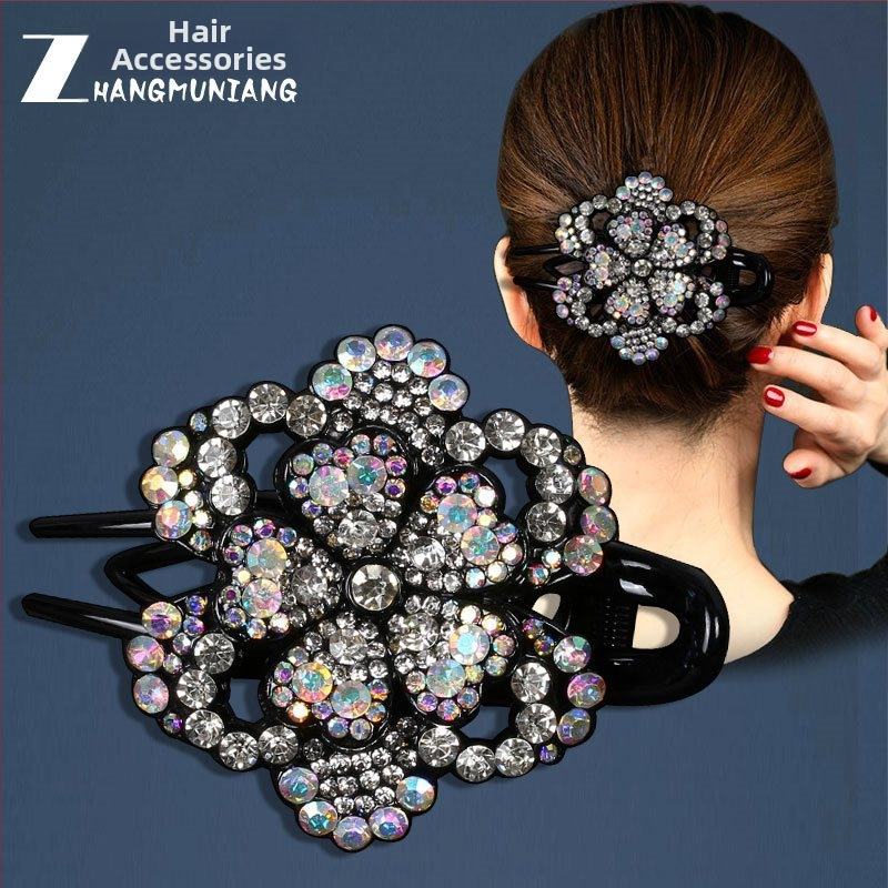 Korejska ukosnica za kosu za stražnju glavu, visokokvalitetna kopča s pačjim kljunom, kopča s cirkonima za temperament, srednja kopča za kosu, elegantni poklon za majku