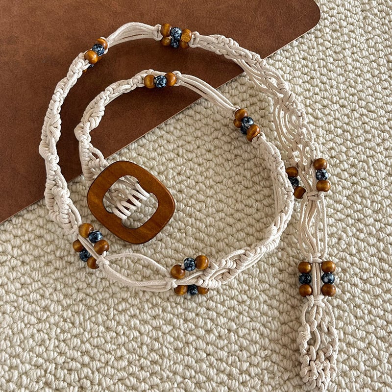 Bohēmiska viduslaiku etniskā stila brūna josta sieviešu svārkiem ar pītu vidukļa ķēdi Y2K metāla vidukļa aksesuāri