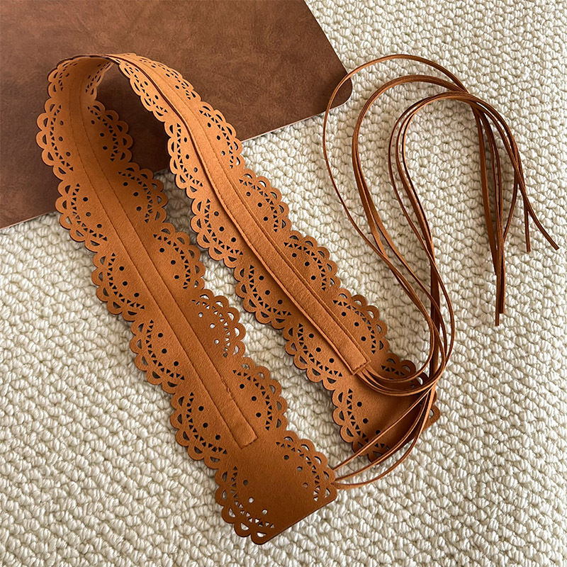 Bohēmiska viduslaiku etniskā stila brūna josta sieviešu svārkiem ar pītu vidukļa ķēdi Y2K metāla vidukļa aksesuāri