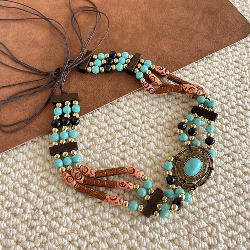 Bohēmiska viduslaiku etniskā stila brūna josta sieviešu svārkiem ar pītu vidukļa ķēdi Y2K metāla vidukļa aksesuāri