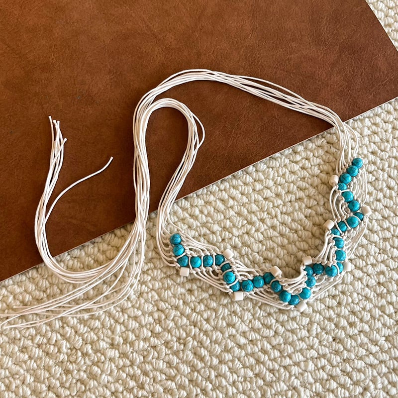 Bohēmiska viduslaiku etniskā stila brūna josta sieviešu svārkiem ar pītu vidukļa ķēdi Y2K metāla vidukļa aksesuāri