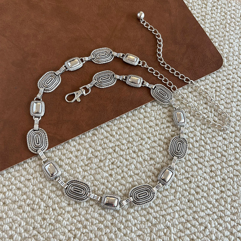 Bohēmiska viduslaiku etniskā stila brūna josta sieviešu svārkiem ar pītu vidukļa ķēdi Y2K metāla vidukļa aksesuāri