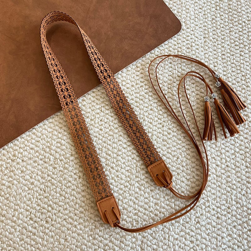 Bohēmiska viduslaiku etniskā stila brūna josta sieviešu svārkiem ar pītu vidukļa ķēdi Y2K metāla vidukļa aksesuāri