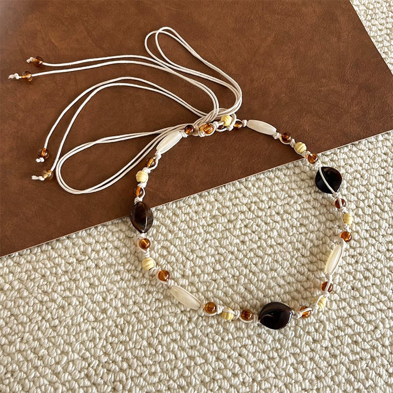 Bohēmiska viduslaiku etniskā stila brūna josta sieviešu svārkiem ar pītu vidukļa ķēdi Y2K metāla vidukļa aksesuāri