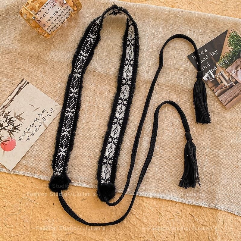 Bohēmiska viduslaiku etniskā stila brūna josta sieviešu svārkiem ar pītu vidukļa ķēdi Y2K metāla vidukļa aksesuāri