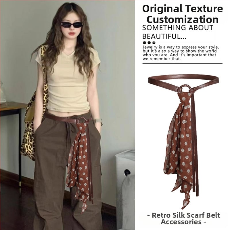 Bohēmiska viduslaiku etniskā stila brūna josta sieviešu svārkiem ar pītu vidukļa ķēdi Y2K metāla vidukļa aksesuāri