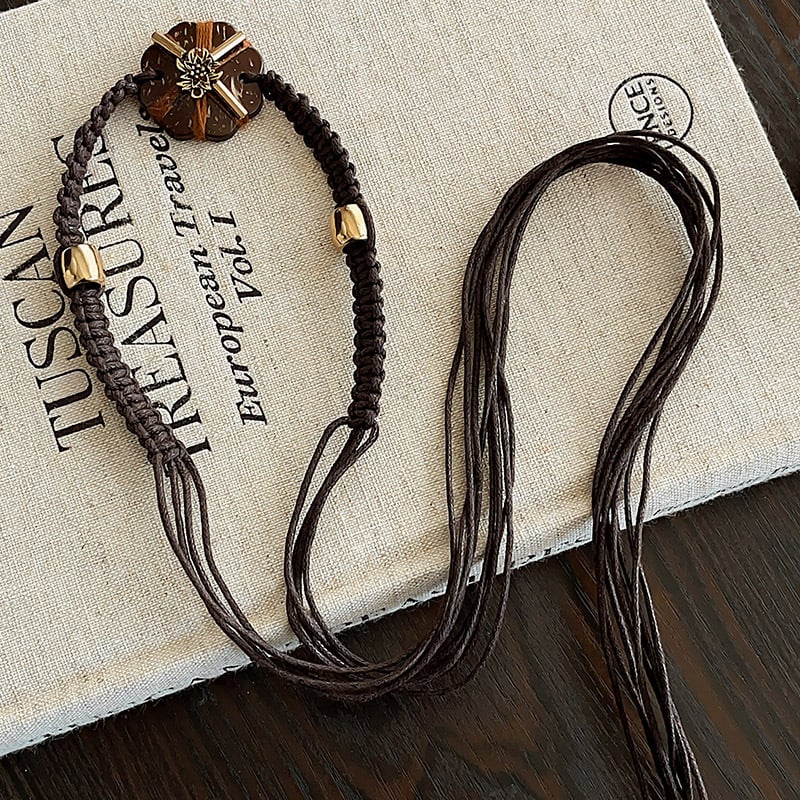 Bohēmiska viduslaiku etniskā stila brūna josta sieviešu svārkiem ar pītu vidukļa ķēdi Y2K metāla vidukļa aksesuāri