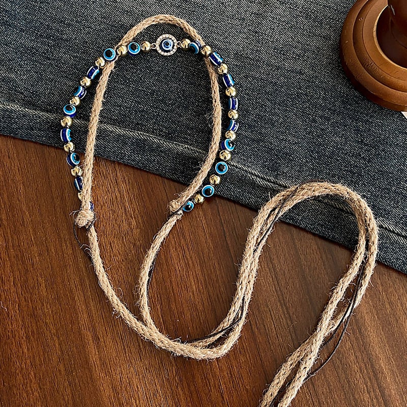 Bohēmiska viduslaiku etniskā stila brūna josta sieviešu svārkiem ar pītu vidukļa ķēdi Y2K metāla vidukļa aksesuāri