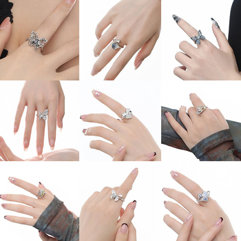 Ρετρό δαχτυλίδι στυλ Ins Γυναικείο niche υψηλής ποιότητας ανοιχτό δαχτυλίδι χονδρικής πρωτότυπου σχεδιασμού εξαιρετικής συλλογής δαχτυλιδιών δείκτη