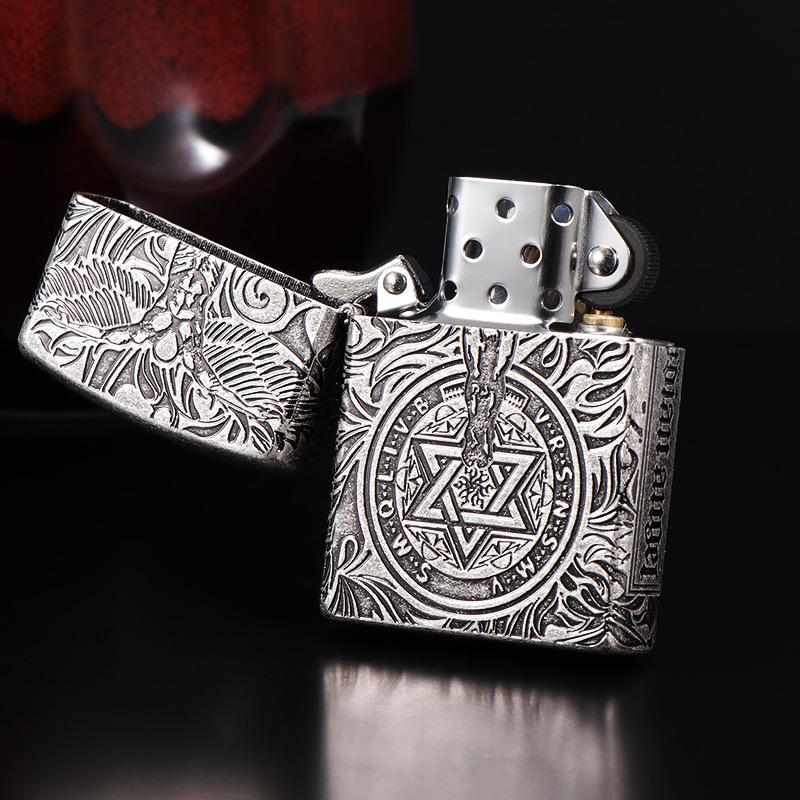 ZORRO žibalinis žiebtuvėlis senovinis sidabrinis angelas sargas vyrams kūrybinga gimtadienio dovana didmeninė prekyba