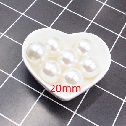 Rankų darbo „pasidaryk pats“ medžiagos 4–20 mm dvigubos skylutės apvalūs karoliukai iš grynos baltos ryžių baltumo karoliukų papuošalų aksesuarų, ABS imitacijos perlų, palaidų karoliukų