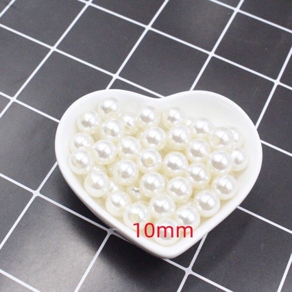 Rankų darbo „pasidaryk pats“ medžiagos 4–20 mm dvigubos skylutės apvalūs karoliukai iš grynos baltos ryžių baltumo karoliukų papuošalų aksesuarų, ABS imitacijos perlų, palaidų karoliukų