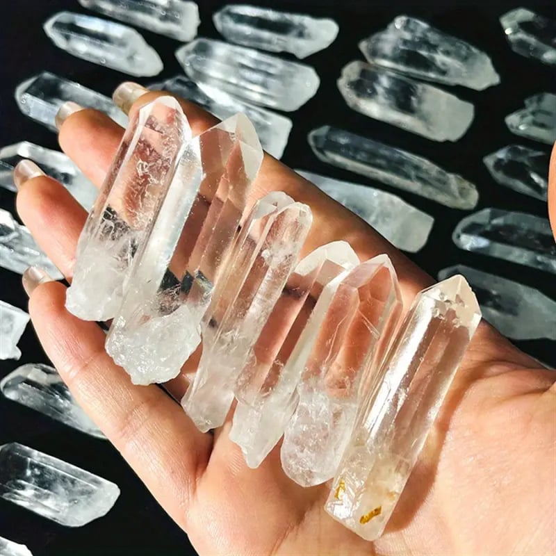 Pilon de piatră brută din cristal alb natural, cristal alb, monocristal, pietriș lung, decor, prismă hexagonală, demagnetizare, cadou de piatră