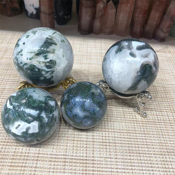 Фабрика на едро натурален кристален камък топка вода трева ахат оригинален камък полиран декорация за дома офис орнаменти
