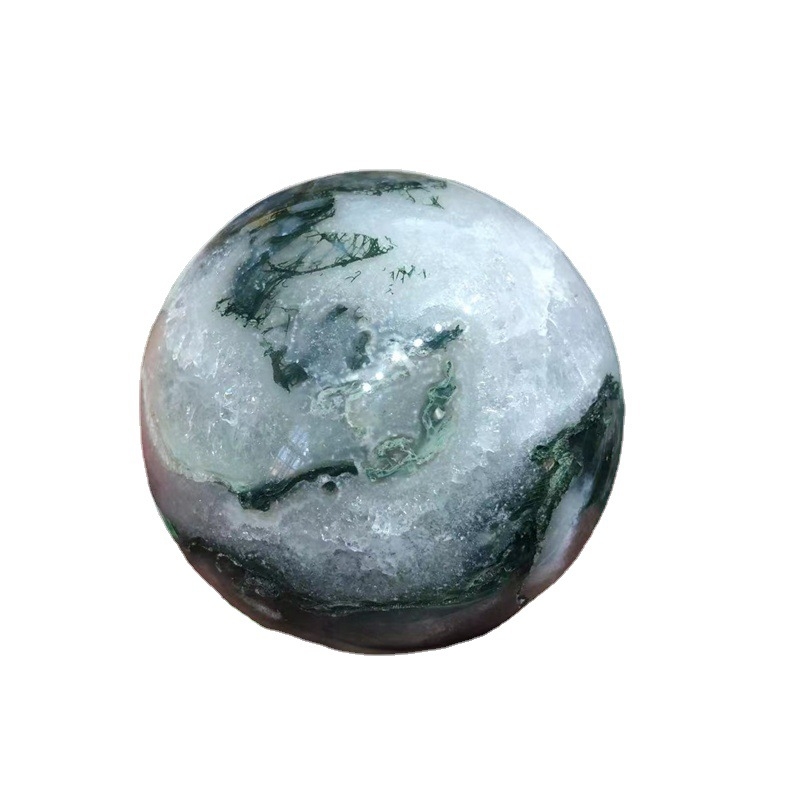 Фабрика на едро натурален кристален камък топка вода трева ахат оригинален камък полиран декорация за дома офис орнаменти