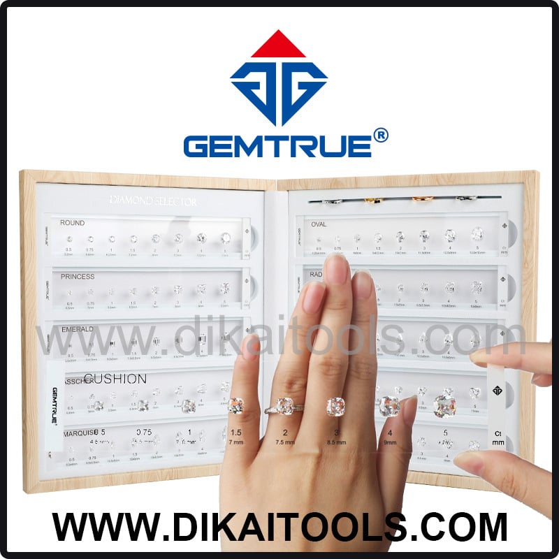 GEMTRUE Diamond Than Size Tool Instrument de măsurare a formei Instrument de măsurare a formei de înaltă calitate, placă de dimensiuni