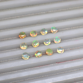 Търговия на едро с естествен австралийски опал, кръгъл, фасетиран опал/силен огнен цвят, пръстен с повърхност, насипен камък, 18K бижута, опал