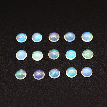 Търговия на едро с естествен австралийски опал, кръгъл, фасетиран опал/силен огнен цвят, пръстен с повърхност, насипен камък, 18K бижута, опал