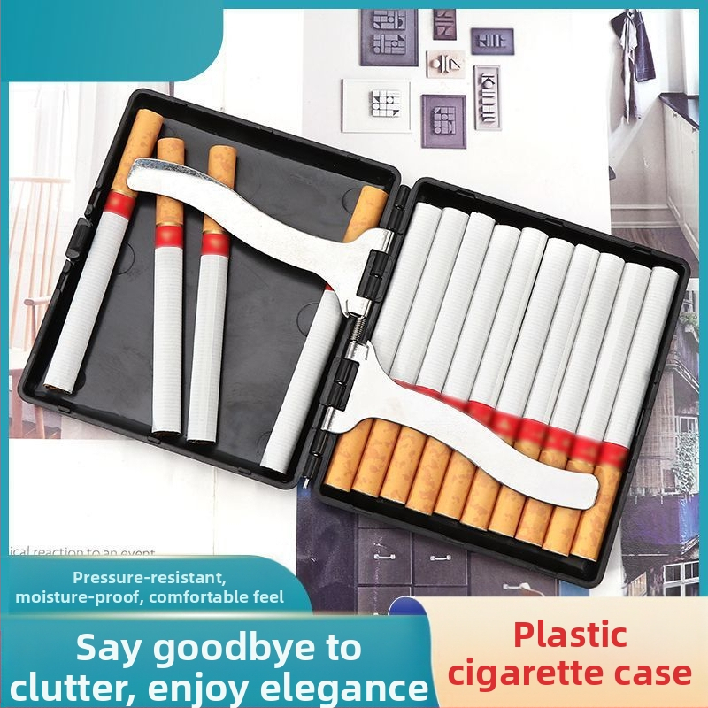 Plastikinis 20 vnt. cigarečių dėklas, kūrybingas, vandeniui atsparus, drėgmei atsparus, suspaudžiamas, nešiojamas, storas, vidutinis, plonas, universalus plastikinis cigarečių dėklas
