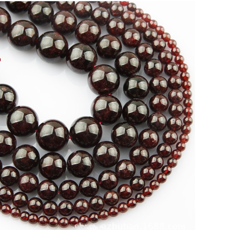 Natūralūs granato palaidi karoliukai, „pasidaryk pats“ papuošalų aksesuarai, apvalių karoliukų apyrankė, pusiau apdirbta, viso dydžio, didmeninė prekyba vietoje