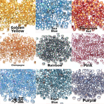 Цветен кръгъл мозански гол камък, цвят малък камък 1.0-2.9 мм, златисто шампанско розово, мозански гол камък на едро