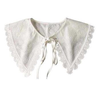 Есенно-зимна индивидуално опакована топла водоразтворима точкова яка за възрастни в чист цвят, бяла, с кристали, фалшива яка