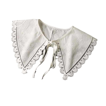 Есенно-зимна индивидуално опакована топла водоразтворима точкова яка за възрастни в чист цвят, бяла, с кристали, фалшива яка