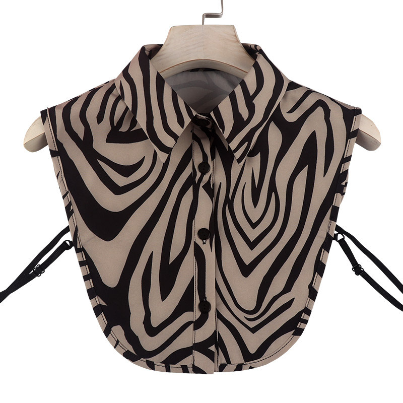 Фабрично нова есенно-зимна риза с фалшива яка, модерен принт, универсална яка на риза, пуловер, топла декоративна яка