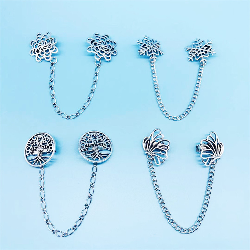 Amazon 4 части ретро пуловер шал верига клипс жилетка риза клипс яка верига клипс рокля фиксирана брошка