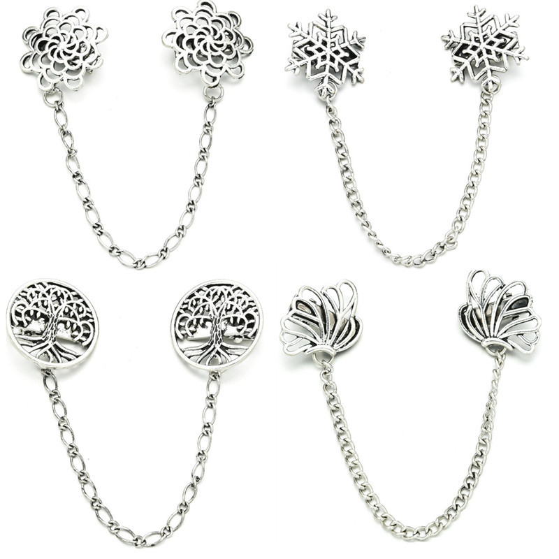 Amazon 4 части ретро пуловер шал верига клипс жилетка риза клипс яка верига клипс рокля фиксирана брошка