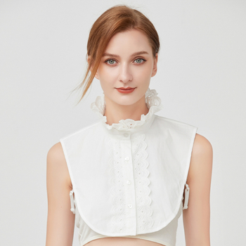 Красива фалшива яка с венчелистчета за секунди, игрива и сладка бяла памучна риза, фалшива яка, трансграничен производител на едро