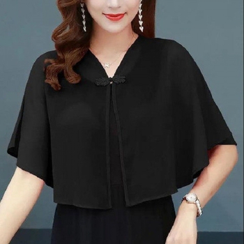 Нов европейски и американски дамски малък шал за външна търговия, пролетно-летен, нов шифонен яке, дамски къс кардиган, слънцезащитен крем, малък нос